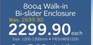 8004 Walk In Bi-Slider Enclosure 1200x1300mm-Each