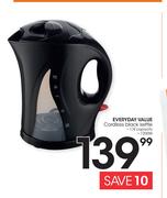 Everyday Value 1.7Ltr Cordless Black Kettle 1200W