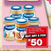 Purity 3rd Food Baby Food Assorted-5 x 200ml