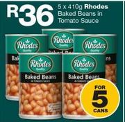Rhodes Baked Beans In Tomato Sauce-5 x 410g