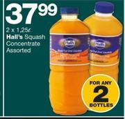 Hall's Squash Concentrate Assorted-2 x 1.25Ltr