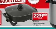 Platinum Electric Frying Pan With Glass Lid