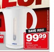 Ottimo 1.7Ltr Cordless Kettle Black/White-Each