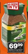 Jacobs Kronung Regular/Mild Instant Coffee-200g Each