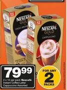 Nescafe Instant Coffee Latte/Cappuccino-2x10 Per Pack