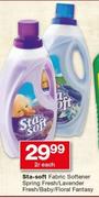 Sat-Soft Fabric Softener Spring Fresh/Lavender Fresh/Baby/Floral Fantsy-2 Ltr Each