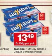 Danone Nutriday Gladde Joghurt Verskeidenheid-6 x 100g Per Pak