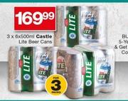 Castle Lite Beer Cans-3 x 6 x 500ml
