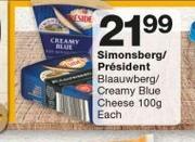 Simonsberg President Blaauwberg/ Creamy Blue Cheese-100g
