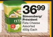 Simonsberg/ President Feta Cheese Assorted-400g Each