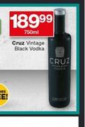 Cruz Vintage Black Vodka-750ml
