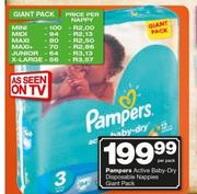 Pampers Active Baby-Dry Disposable Nappies Maxi Pack-Per Pack