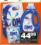 Omo Auto/ Comfort-Washing Powder 2Kg, Liquid Detergent 1.5L Or Capsules 14-Each