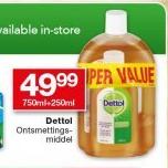 Dettol Ontsemettings Middel-750ml + 250ml