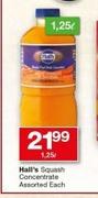 Hall's Squash Concentrate Assorted-1.25L