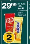Nestle Chocolate Slabs Assorted-2 x 135g/ 150g