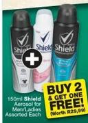 Shield 150ml Aerosol For Men/ Ladies Assorted-For 3