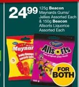Beacon Maynards Gums/ Jellies Assorted Each & 150g Beacon Allsorts Liquorice Assorted-For Both