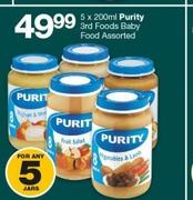 Purity 3rd Foods Baby Food Assorted-5 x 200ml