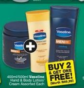 Vaseline 400ml/ 500ml Hand & Body Lotion/ Cream Assorted-Buy 3