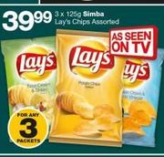 Simba Lay's Chips Assorted-3 x 125g 