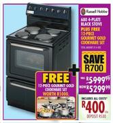 Russell Hobbs 680 4-Plate Black Stove