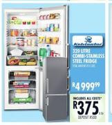 Kelvinator 320L Combi Stainless Steel Fridge