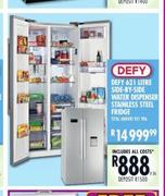 Defy 621 Litre Side-By-Side Water Dispenser Stainless Steel Fridge