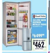 Russell Hobbs 350 Litre Water Dispenser Metallic Fridge