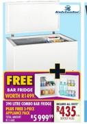 Kelvinator 390L Combo Bar Fridge+Free 3 Piece Appliance Pack