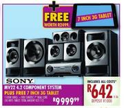 Sony MV22 4.2 Component System+ Free 7" 3G Tablet