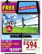 JVC 51" LED TV+ Free 7" 3G Tablet