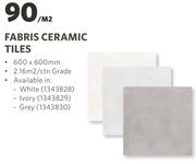 Fabris Ceramic Tiles-600 x 600mm Per Sqm