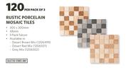 Rustic Porcelain Mosaic Tiles-300 x 300mm Per Pack Of 3