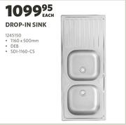 Kwikot Drop In Sink-1160 x 500mm Each