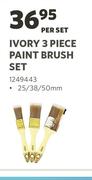 Academy Ivory 3 Piece Paint Brush Set 25/38/50mm-Per Set
