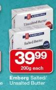 Emborg Salted/Unsalted Butter-200g Each