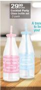Cocktail Party Glass Bottle Set 2 Pack-Per Pack