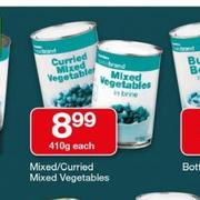 Housebrand Mixed/ Curried Mixed Vegetables-410g Each
