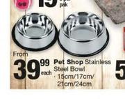 Pet Shop Stainless Steel Bowl-Each