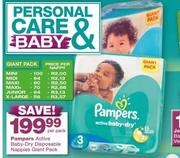 0Pampers Active Baby-Dry Disposable Nappies (Maxi+)-Per Nappy