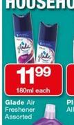 Glade Air Freshner Assorted-180ml Each