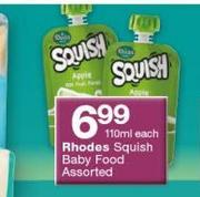 Rhodes Squish Baby Food Assorted-110ml Each