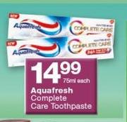 Aquafresh Complete Care Toothpaste-75ml Each
