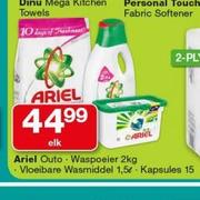 Ariel Auto- Waspoeier 2Kg /Vloeibare Washmiddel 1.5L Or Kapsules 15-elk