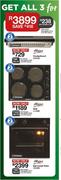 Univa 600mm Cookerhood U600B + Hob U156B + Eye level Oven U246B-For All 3