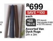 Assorted van Dyck Rugs 2x3M