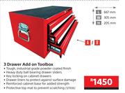 Mastercraft 3 Drawer Add On Toolbox 