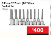 Mastercraft 9 Piece 12.7mm (1/2") Hex Socket Set