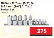 Mastercraft 10 Piece 12.7mm (1/2") Dr & 6.4mm (1/4") Dr Torx Socket Set